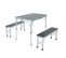 Table De Camping Avec 2 Bancs Pliants En Gris