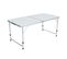 Table De Camping Blanche Avec 4 Chaises Pliantes Grises, Dimensions : L120 X P60 X H70 Cm