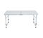 Table De Camping Blanche Avec 4 Chaises Pliantes Grises, Dimensions : L120 X P60 X H70 Cm