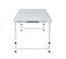 Table De Camping Blanche Avec 4 Chaises Pliantes Grises, Dimensions : L120 X P60 X H70 Cm