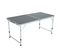 Table De Camping Gris Foncé Avec 4 Chaises Pliantes Grises, Dimensions : L120 X P60 X H70 Cm