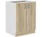 Meuble Bas Sara 2 Portes Décor Chêne Sonoma L60xp48xh82 Cm Plan De Travail Non Inclus