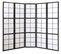 Paravent japonais grands carreaux bois noir et papier de riz - 5 pans - Dim : H 175 cm