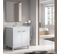 Meuble Salle De Bain Sous-vasque 60 Cm Avec 2 Portes + Miroir Coloris Blanc Brillant.