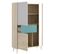 Armoire Placard Meuble De Rangement Coloris naturel/émeraude - l. 81 X H. 137 X P. 43 Cm