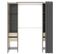 Armoire Dressing Extensible Avec Rideau + 4 Tiroirs - L. 100-180 X H. 203 X P. 50 Cm