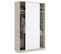 Armoire À Portes Coulissantes Coloris Naturel/blanc Brillant - L. 120 X P. 50 X H. 204 Cm