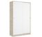 Armoire À Portes Coulissantes Coloris Naturel/blanc Brillant - L. 120 X P. 50 X H. 204 Cm