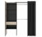 Armoire Dressing Extensible Avec Rideau + 1 Tiroir Coloris Naturel/graphite