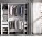 Armoire Dressing Extensible Avec Rideau + 4 Tiroirs Coloris Blanc - L. 100-180 X H. 203 X P. 50 Cm