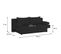 Banquette Convertible Piry 3 Places Tissu Noir Classique L 187 X P 88 Cm