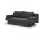 Banquette Convertible 3 Places Pyry Tissu Gris L 187 X P 85 Cm