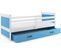 Lit Enfant Rico 190x80 Avec Matelas Sommier Et Tiroir En Blanc+bleu