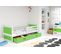 Lit Enfant Rico 190x80 Avec Matelas Sommier Et Tiroir En Blanc+vert