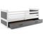 Lit Enfant Rico 190x90 Avec Matelas Sommier Et Tiroir En Blanc+gris