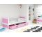 Lit Enfant Rico 190x90 Avec Matelas Sommier Et Tiroir En Blanc+rose