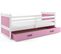 Lit Enfant Rico 190x90 Avec Matelas Sommier Et Tiroir En Blanc+rose