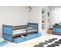 Lit Enfant Rico 190x90 Avec Matelas Sommier Et Tiroir En Gris+bleu