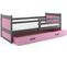 Lit Enfant Rico 190x90 Avec Matelas Sommier Et Tiroir En Gris+rose