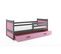 Lit Enfant Rico 190x90 Avec Matelas Sommier Et Tiroir En Gris+rose