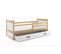 Lit Enfant Rico 190x90 Avec Matelas Sommier Et Tiroir En Pin+blanc