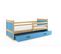 Lit Enfant Rico 190x90 Avec Matelas Sommier Et Tiroir En Pin+bleu