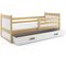 Lit Enfant Rico 200x90 Avec Matelas Sommier Et Tiroir En Pin Naturel+blanc