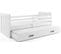 Lit Gigogne Rico 190x90 Avec 2 Matelas Sommiers Et Tiroir-lit En Blanc+blanc