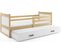 Lit Gigogne Rico 190x90 Avec 2 Matelas Sommiers Et Tiroir-lit En Pin Naturel+blanc