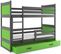 Lit Superposé Rico 160x80 Avec Matelas Sommiers Et Tiroir En Gris+vert