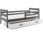 Lit Enfant Eryk 190x80 Avec Sommier, Matelas Et Tiroir En Gris+blanc