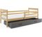 Lit Enfant Eryk 190x80 Avec Sommier, Matelas Et Tiroir En Pin+gris