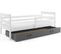 Lit Enfant Eryk 190x90 Avec Sommier, Matelas Et Tiroir En Blanc+gris