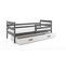 Lit Enfant Eryk 190x90 Avec Sommier, Matelas Et Tiroir En Gris+blanc