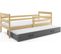 Lit Gigogne Eryk 190x80 Avec Sommiers Et Matelas En Pin+gris