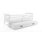 Lit Gigogne Eryk 190x90 Avec Sommiers Et Matelas En Blanc+blanc