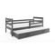 Lit Gigogne Eryk 190x90 Avec Sommiers Et Matelas En Gris+gris