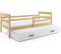 Lit Gigogne Eryk 190x90 Avec Sommiers Et Matelas En Pin+blanc