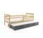 Lit Gigogne Eryk 190x90 Avec Sommiers Et Matelas En Pin+gris