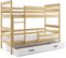 Lit Superposé Eryk 160x80 Avec Matelas Sommiers Et Tiroir En Pin+blanc