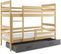 Lit Superposé Eryk 160x80 Avec Matelas Sommiers Et Tiroir En Pin+gris