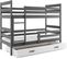 Lit Superposé Eryk 190x80 Avec Matelas Sommiers Et Tiroir En Gris+blanc