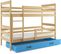 Lit Superposé Eryk 200x90 Avec Matelas Sommiers Et Tiroir En Pin+blanc