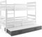 Lit Superposé Eryk 3 Places En 160x80 Avec Matelas Et Sommiers En Blanc+gris