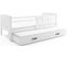 Lit Gigogne Quba 190x80 Avec Sommiers Et Matelas En Blanc+blanc