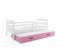 Lit Gigogne Eryk 190x90 Avec Sommiers Et Matelas En Blanc+rose