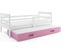 Lit Gigogne Eryk 190x90 Avec Sommiers Et Matelas En Blanc+rose