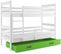 Lit Superposé Eryk 200x90 Avec Matelas Sommiers Et Tiroir En Blanc+vert