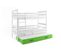 Lit Superposé Eryk 3 Places En 200x90 Avec Matelas Et Sommiers En Blanc+vert