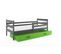 Lit Enfant Eryk 190x80 Avec Sommier, Matelas Et Tiroir En Gris+vert